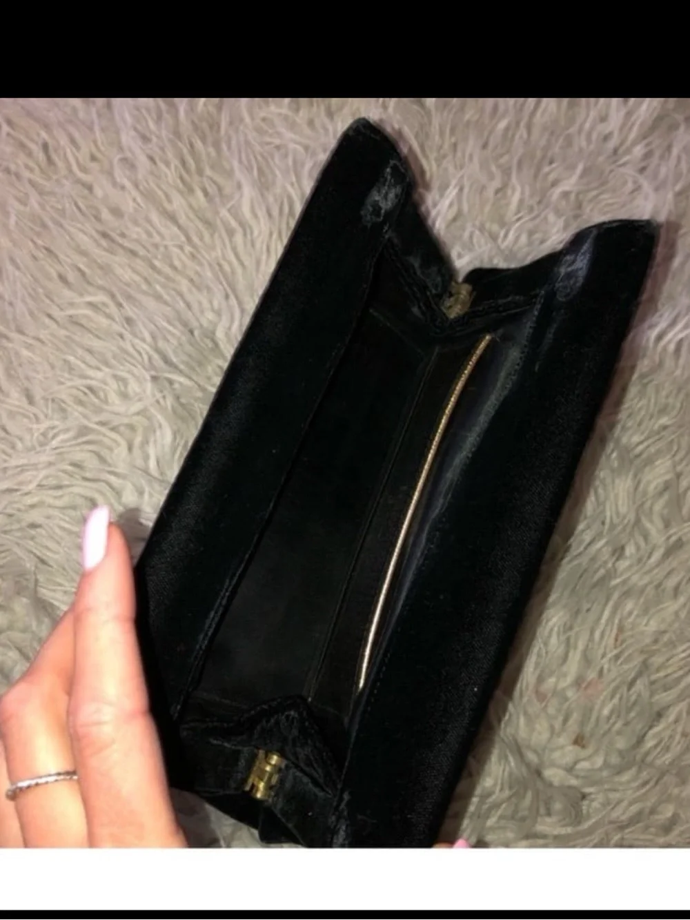 Mid-century 1950s Bobbie Jerome black velvet clutch